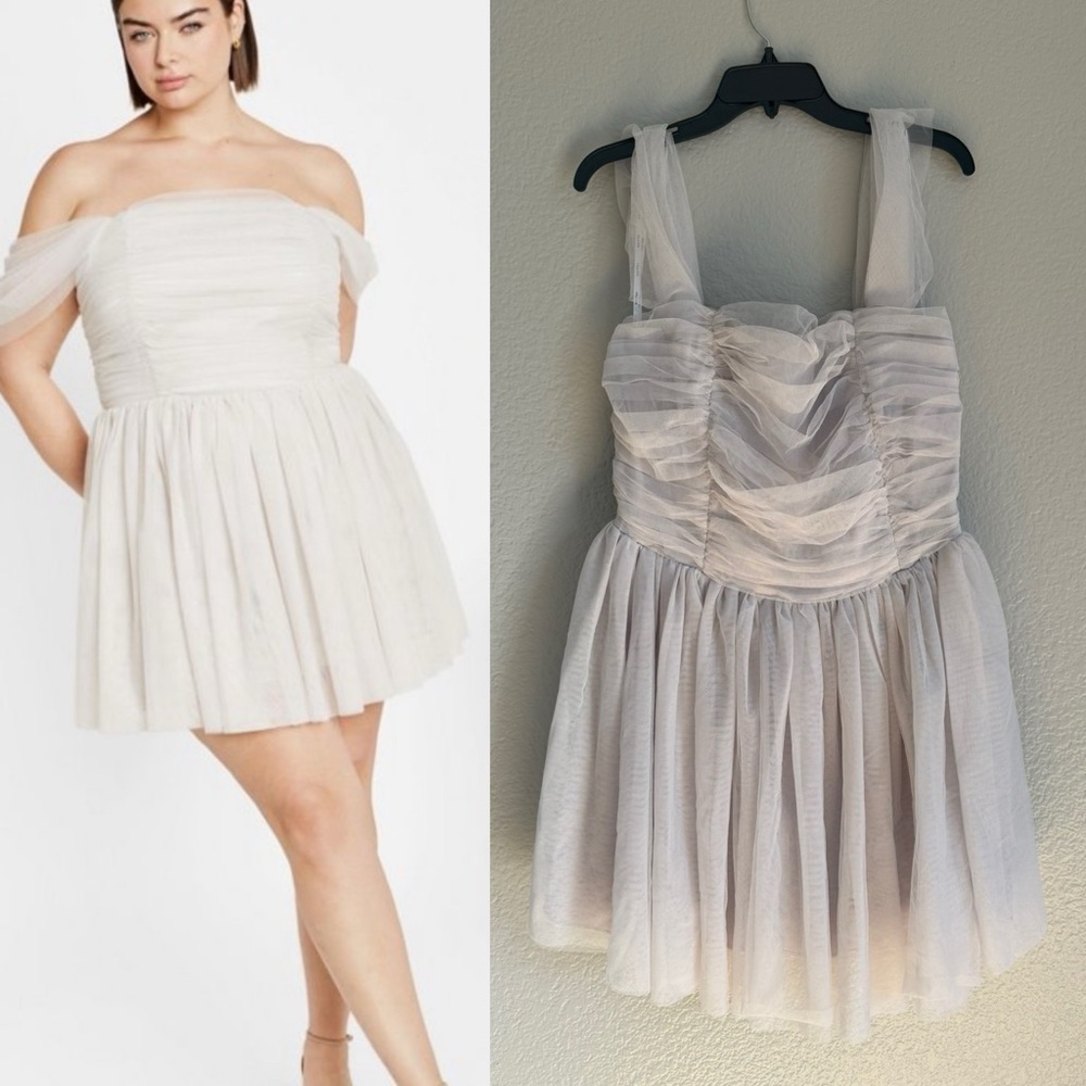 City Chic Plus Size Lulu Tulle Mini Ruffle Prom Dress
